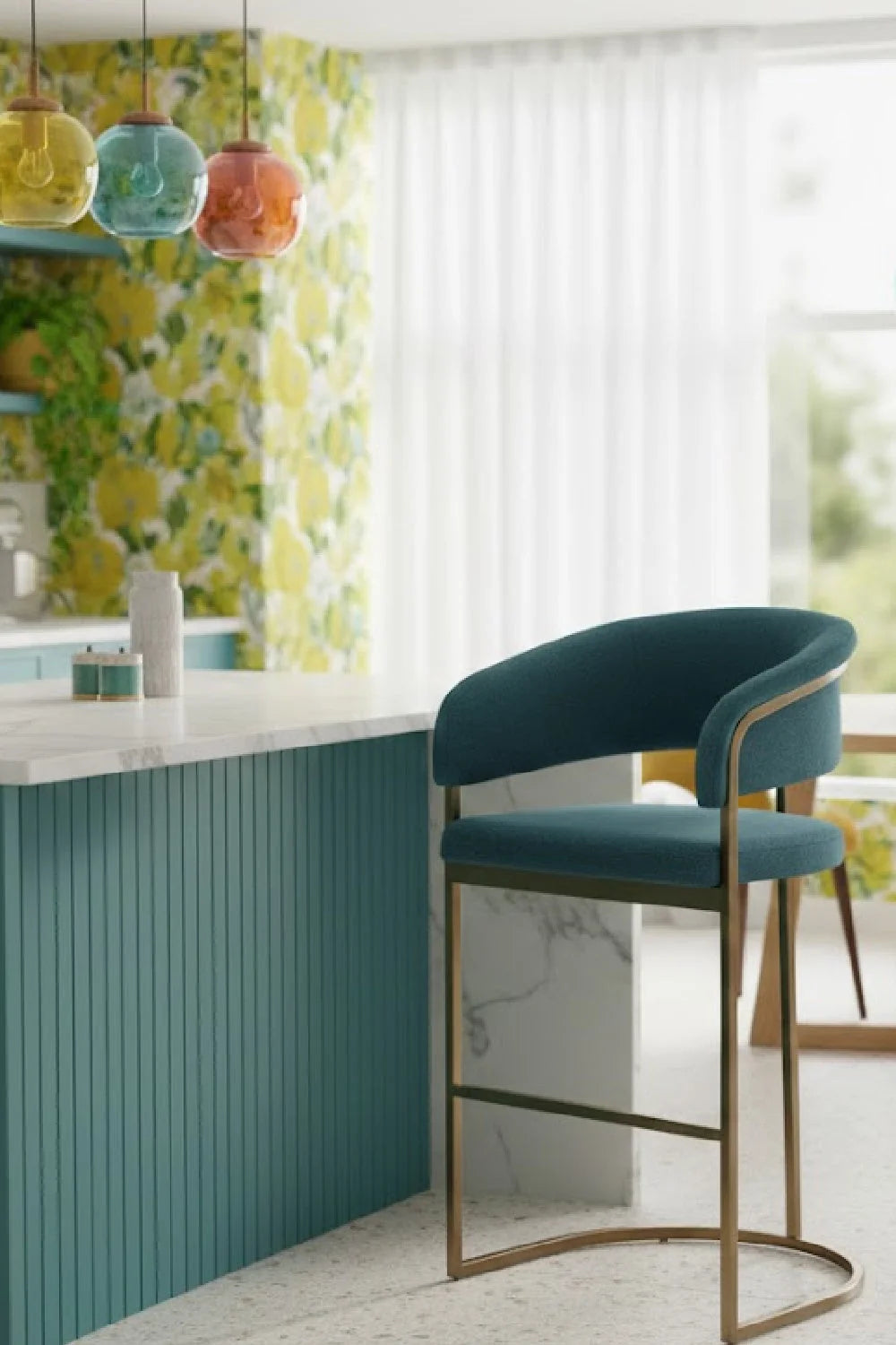 Luxury Upholstered Modern Barstool European Style for Villa
