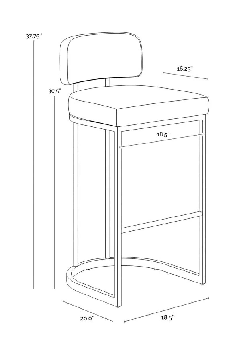 Luxury Upholstered Modern Barstool European Style for Villa