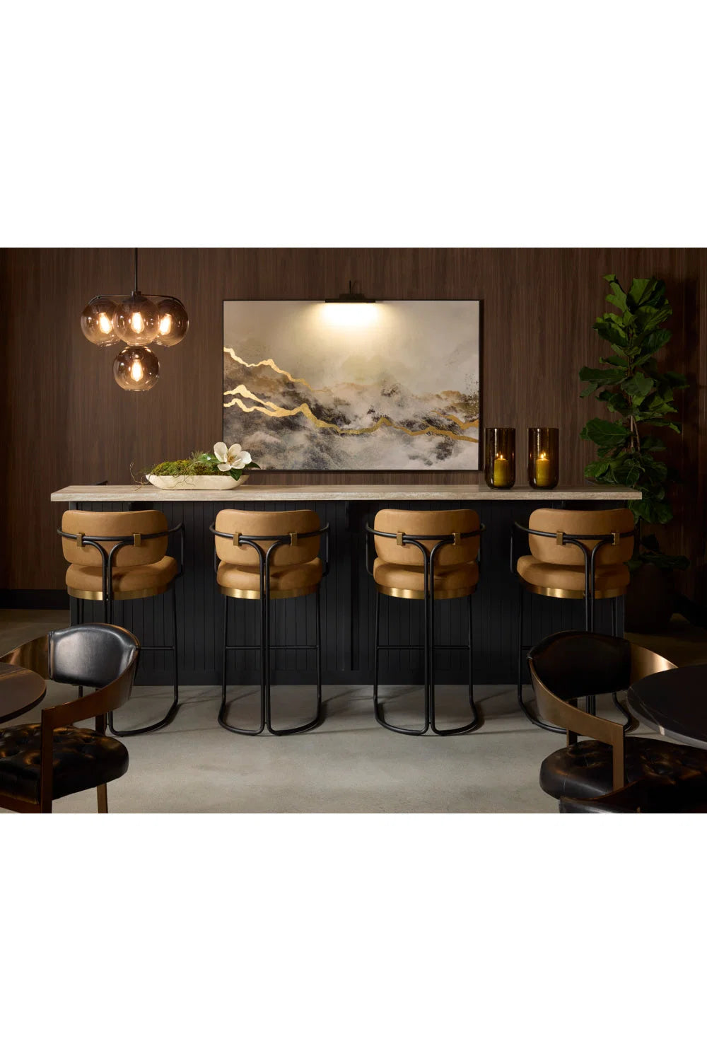 Luxury Upholstered Modern Barstool European Style for Villa