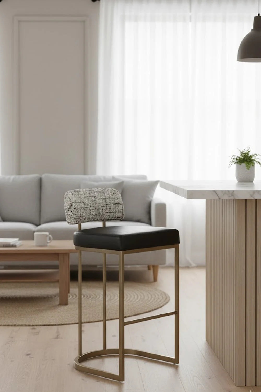 Luxury Upholstered Modern Barstool European Style for Villa