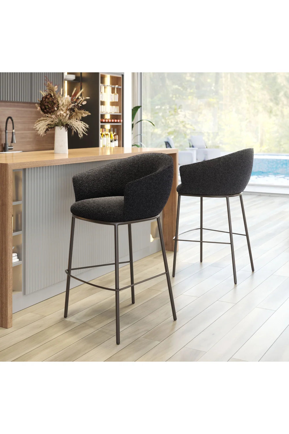 Luxury Upholstered Modern Barstool European Style for Villa