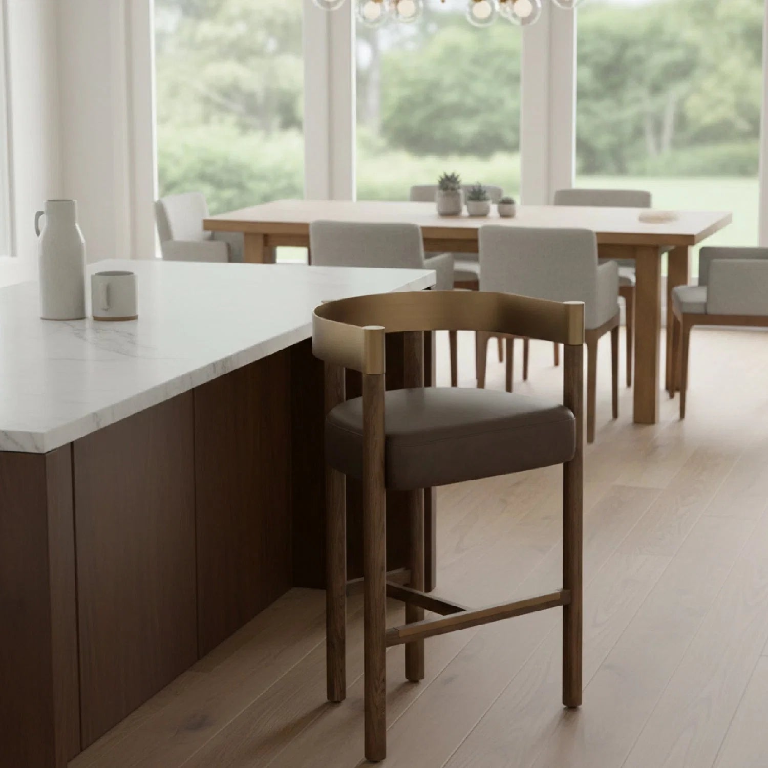 Luxury Upholstered Modern Barstool European Style for Villa