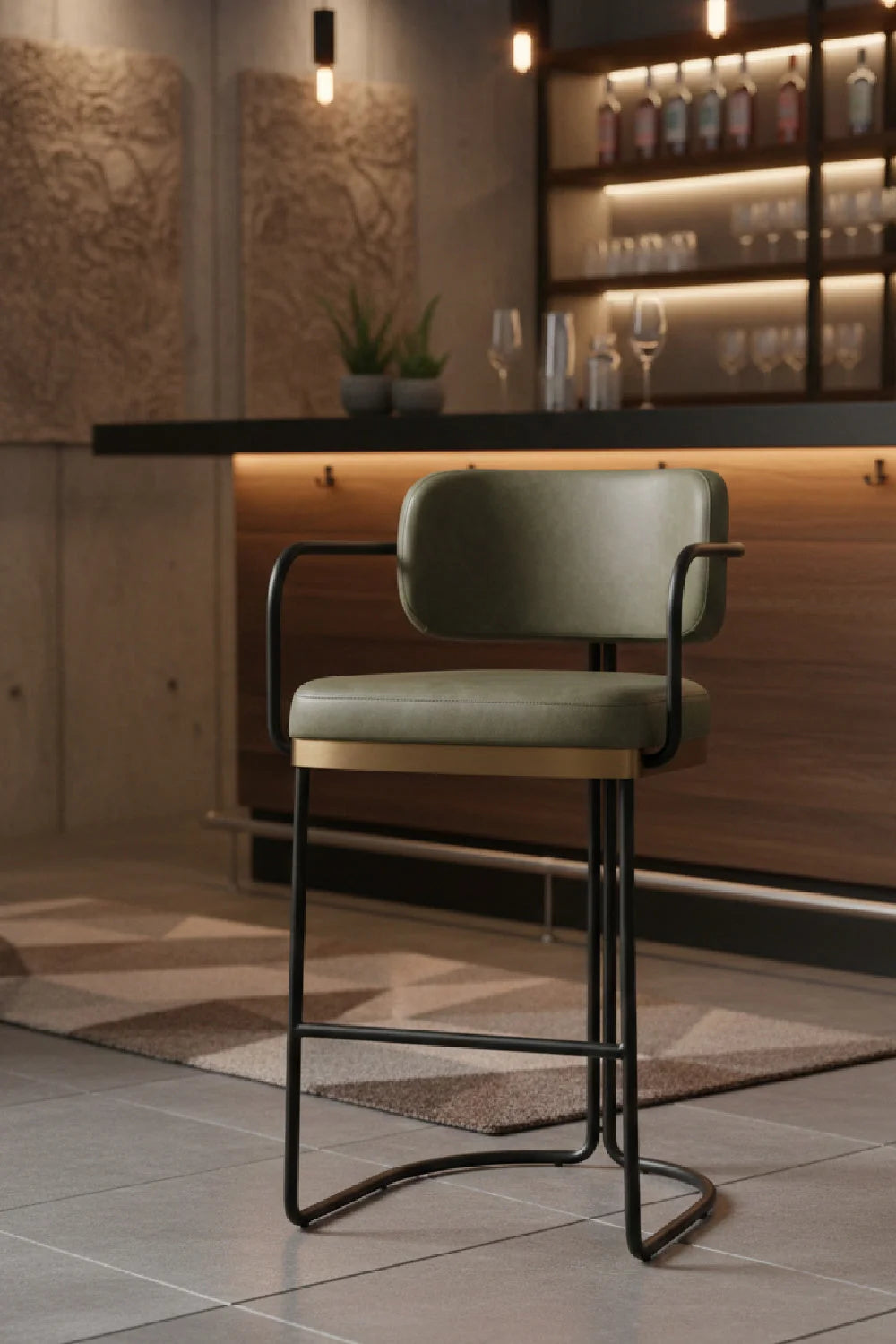 Luxury Upholstered Modern Barstool European Style for Villa