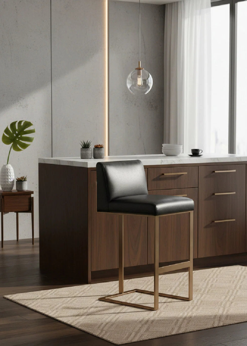 Luxury Upholstered Modern Barstool European Style for Villa