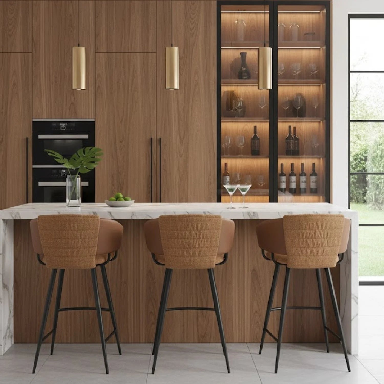 Luxury Upholstered Modern Barstool European Style for Villa