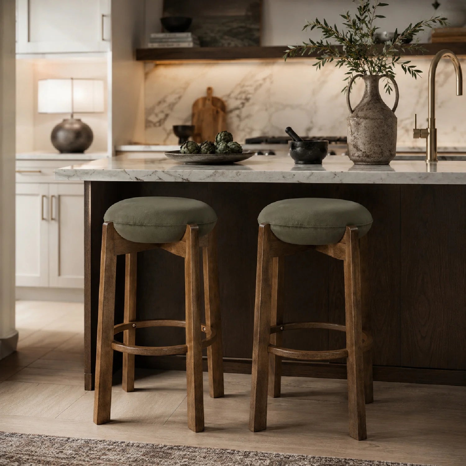 Luxury Upholstered Modern Barstool European Style for Villa