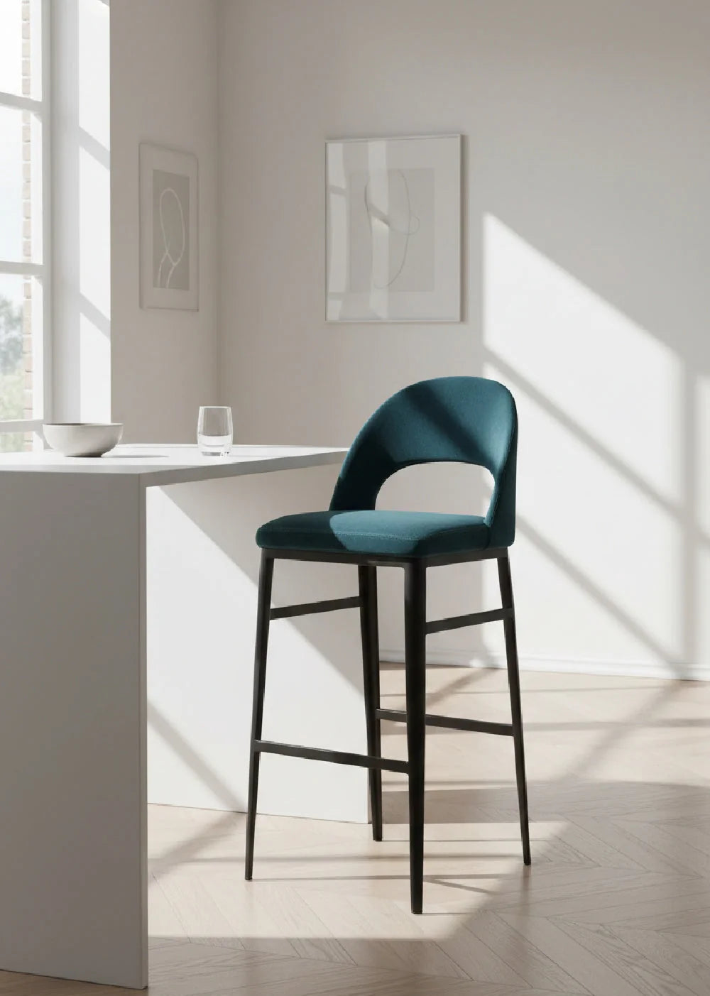 Luxury Upholstered Modern Barstool European Style for Villa