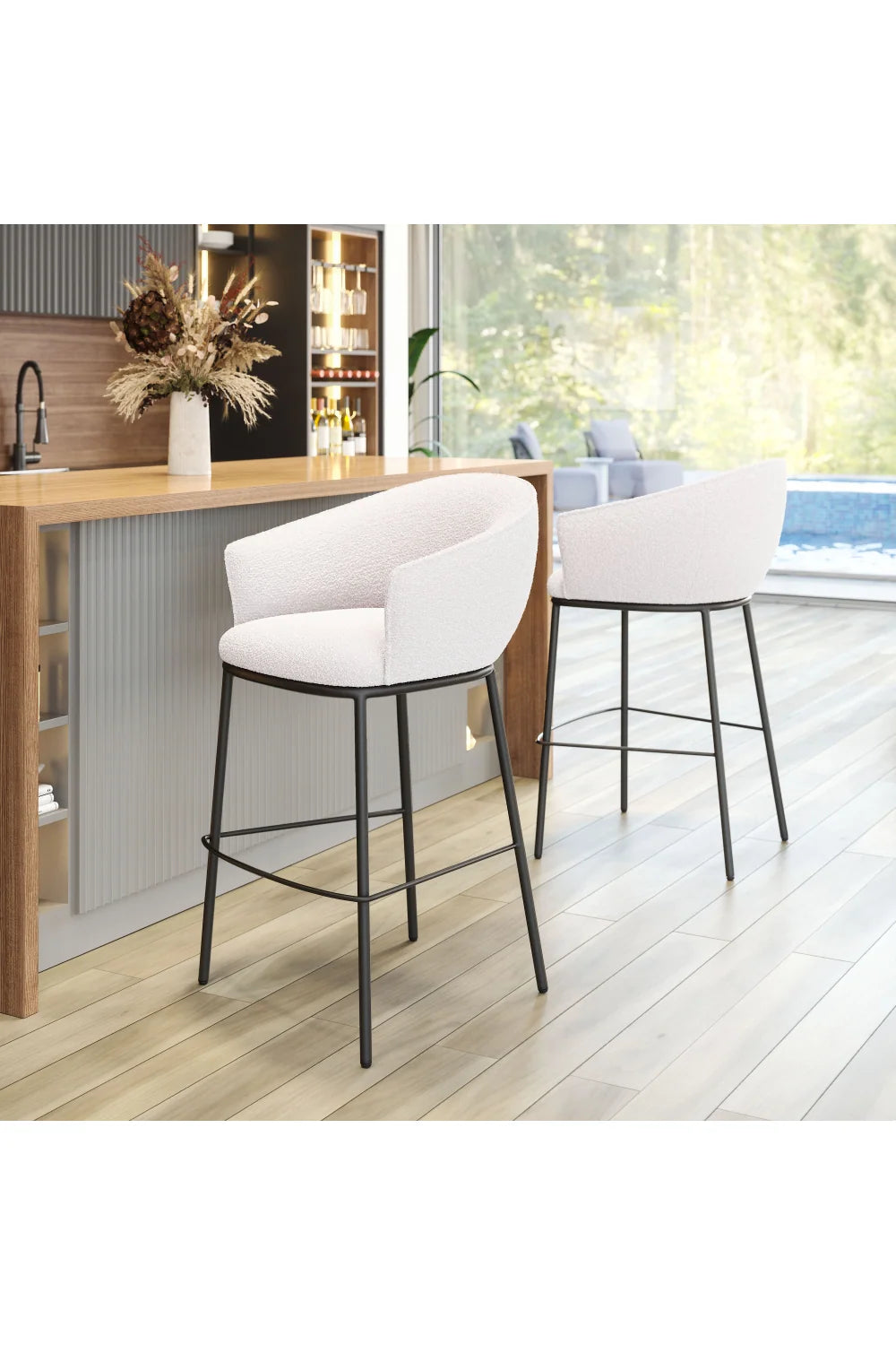 Luxury Upholstered Modern Barstool European Style for Villa