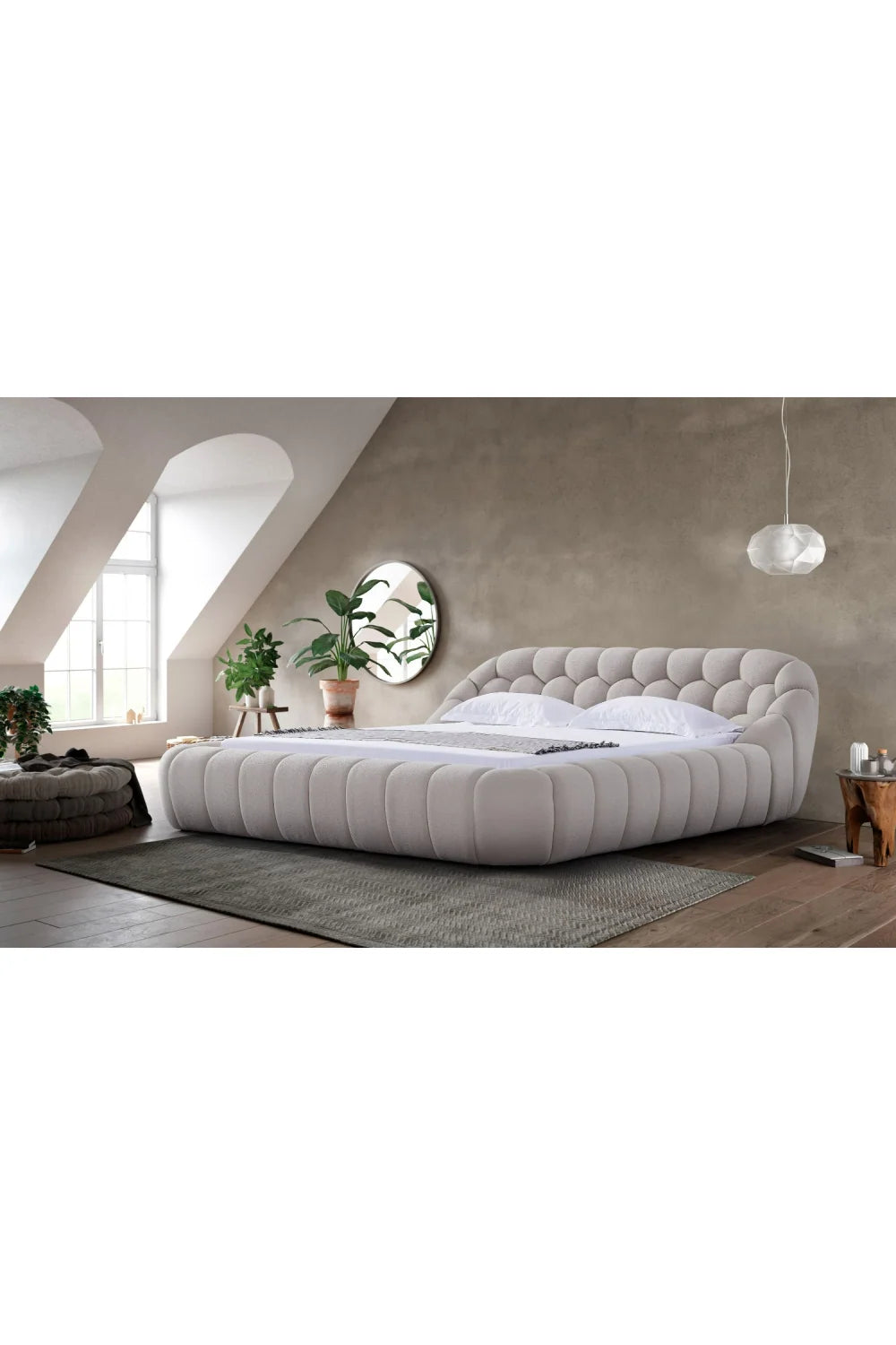Luxury Upholstered Modern Bed European Style for Villa