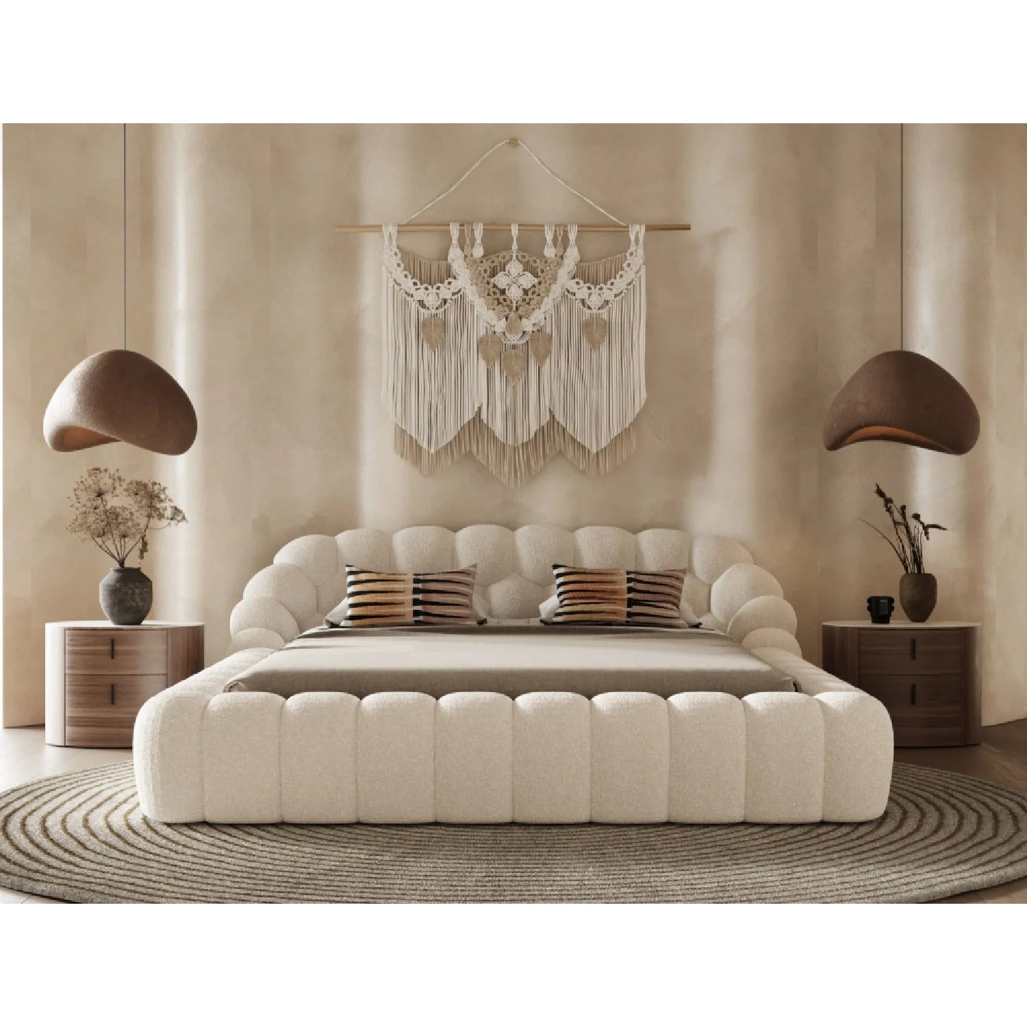 Luxury Upholstered Modern Bed European Style for Villa