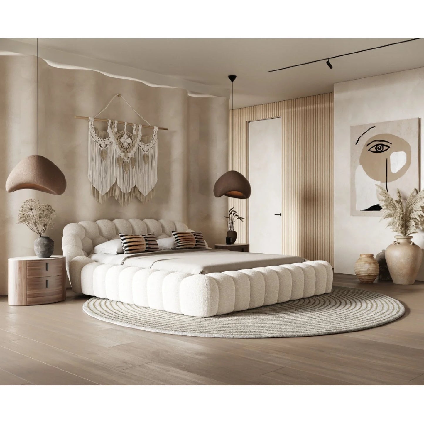 Luxury Upholstered Modern Bed European Style for Villa
