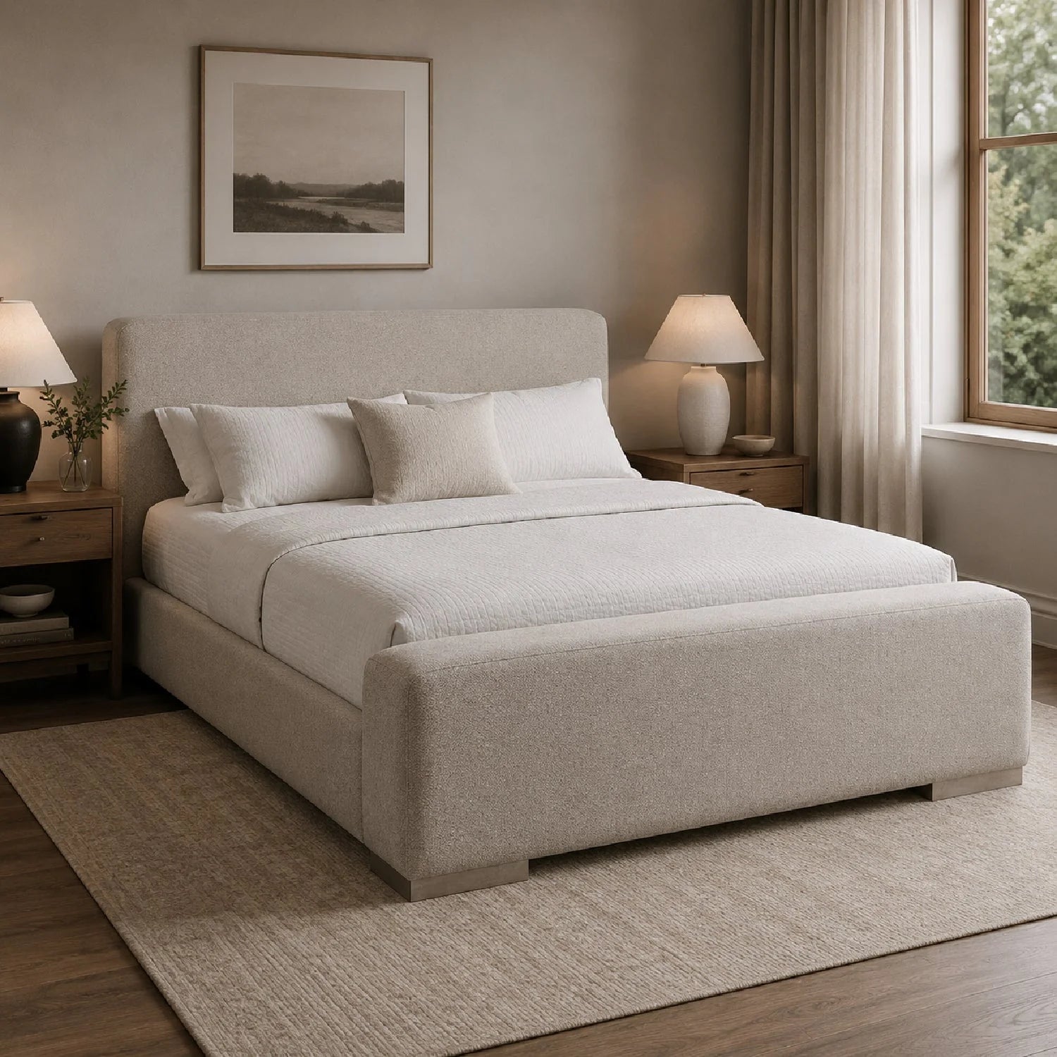 Luxury Upholstered Modern Bed European Style for Villa