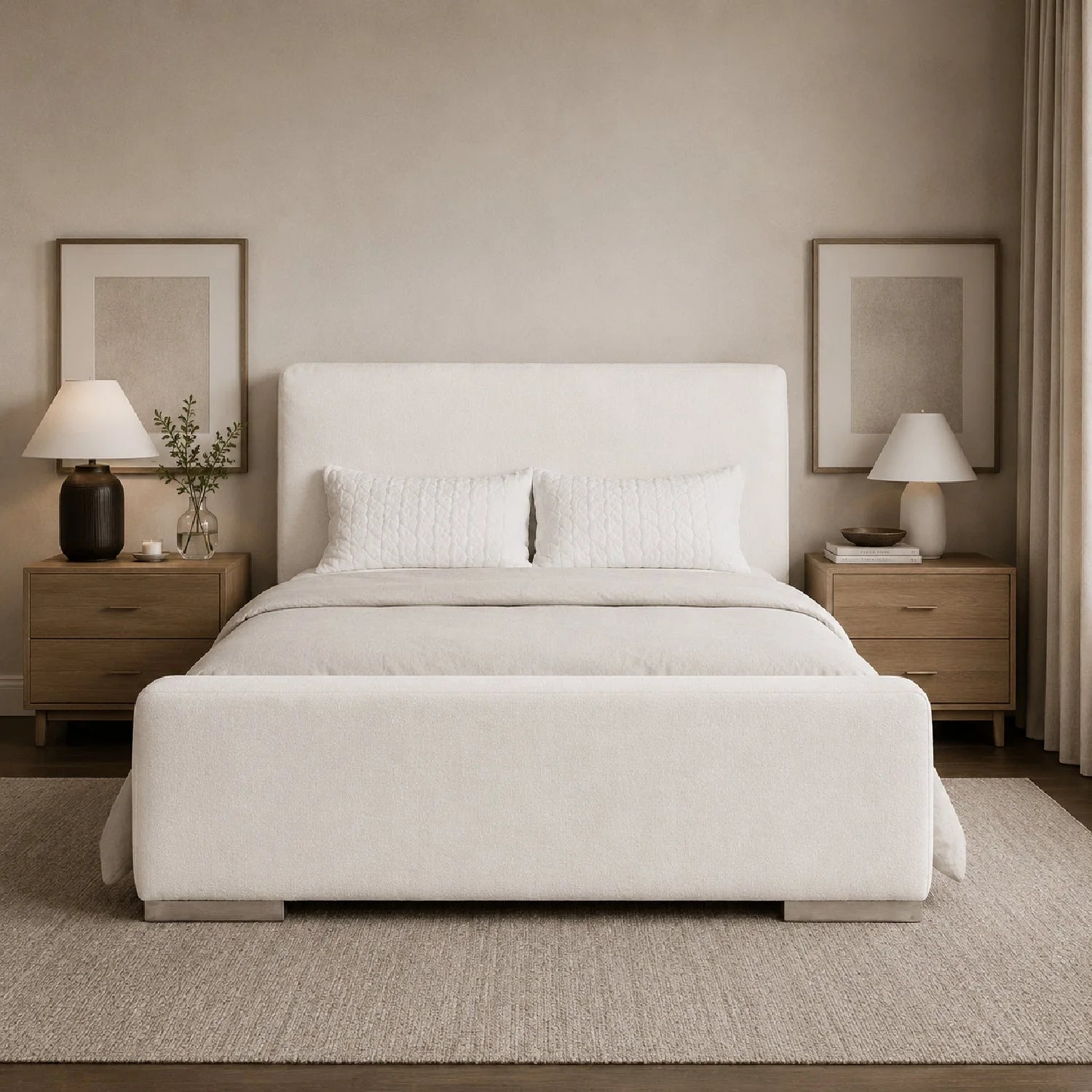 Luxury Upholstered Modern Bed European Style for Villa