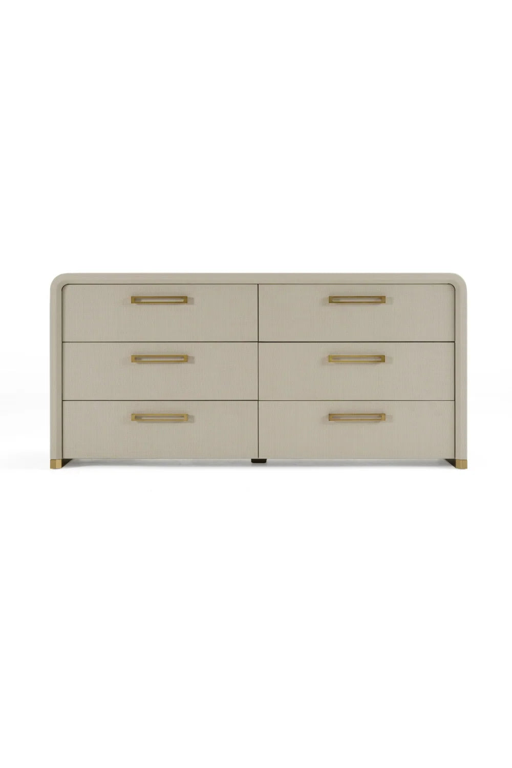Luxury Upholstered Modern Beige 6-Drawer Dresser European Style for Villa