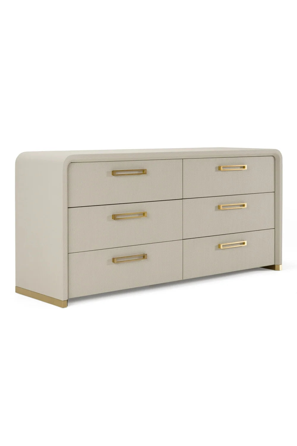 Luxury Upholstered Modern Beige 6-Drawer Dresser European Style for Villa