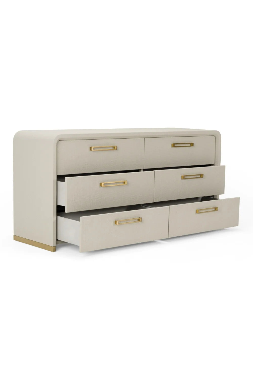 Luxury Upholstered Modern Beige 6-Drawer Dresser European Style for Villa