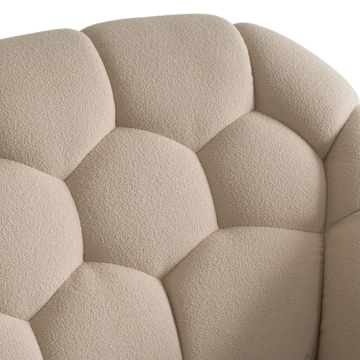 Luxury Upholstered Modern Beige Bed European Style for Villa
