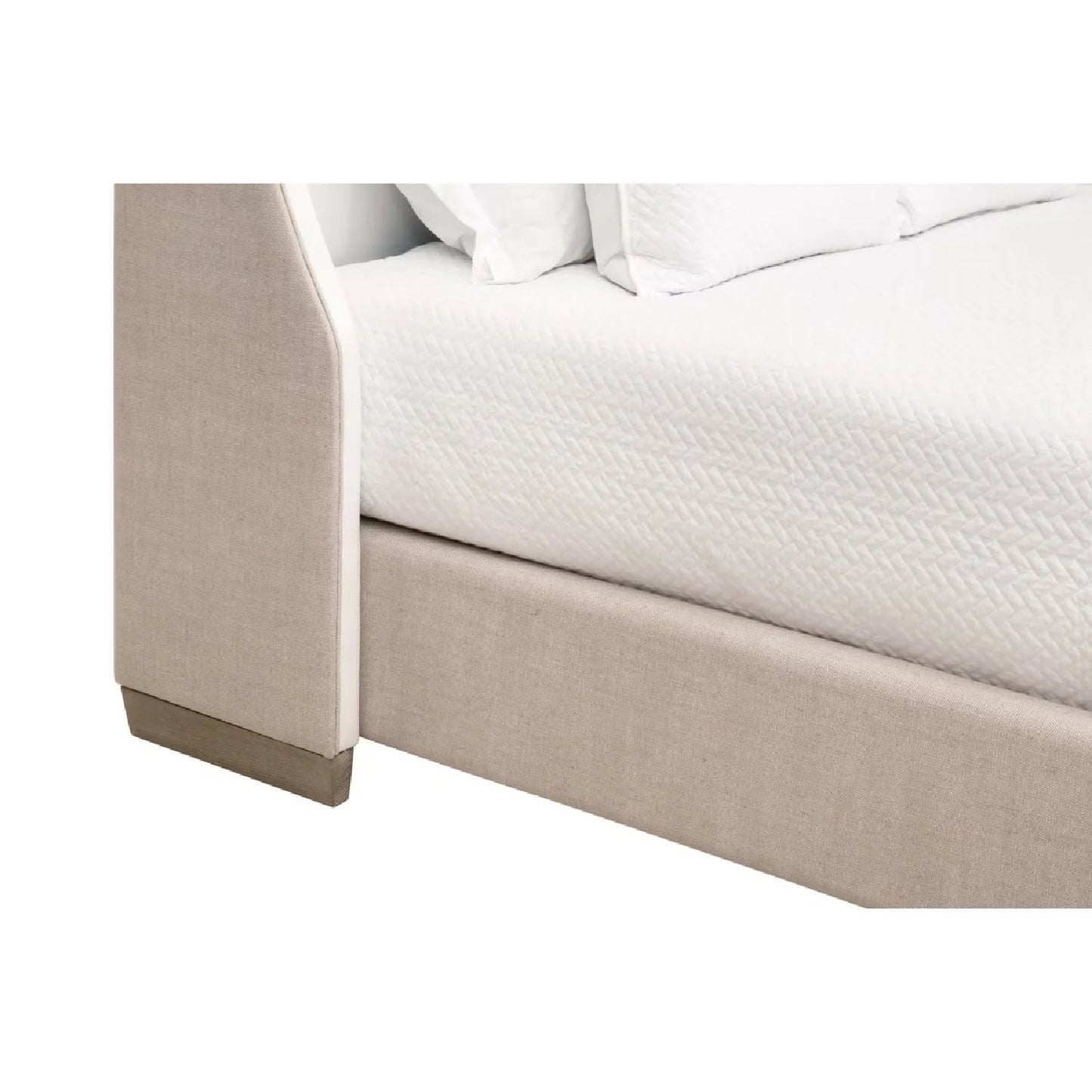 Luxury Upholstered Modern Beige Bed European Style for Villa