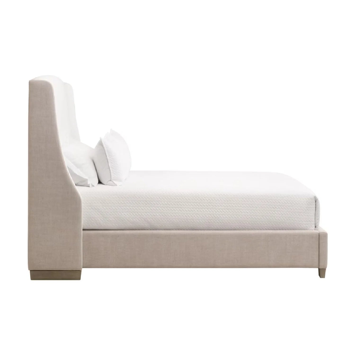 Luxury Upholstered Modern Beige Bed European Style for Villa
