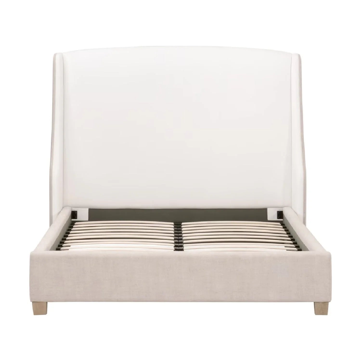 Luxury Upholstered Modern Beige Bed European Style for Villa