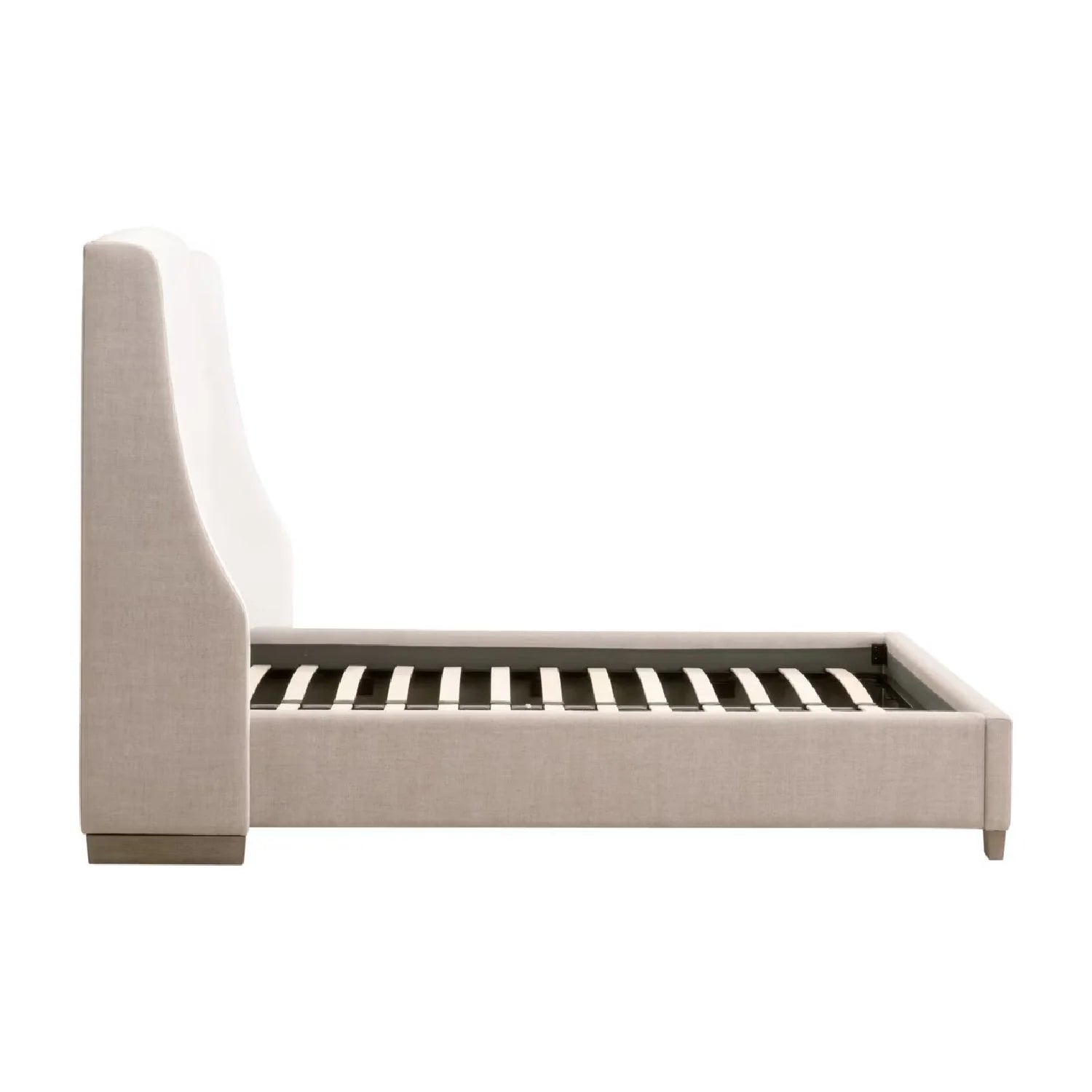 Luxury Upholstered Modern Beige Bed European Style for Villa