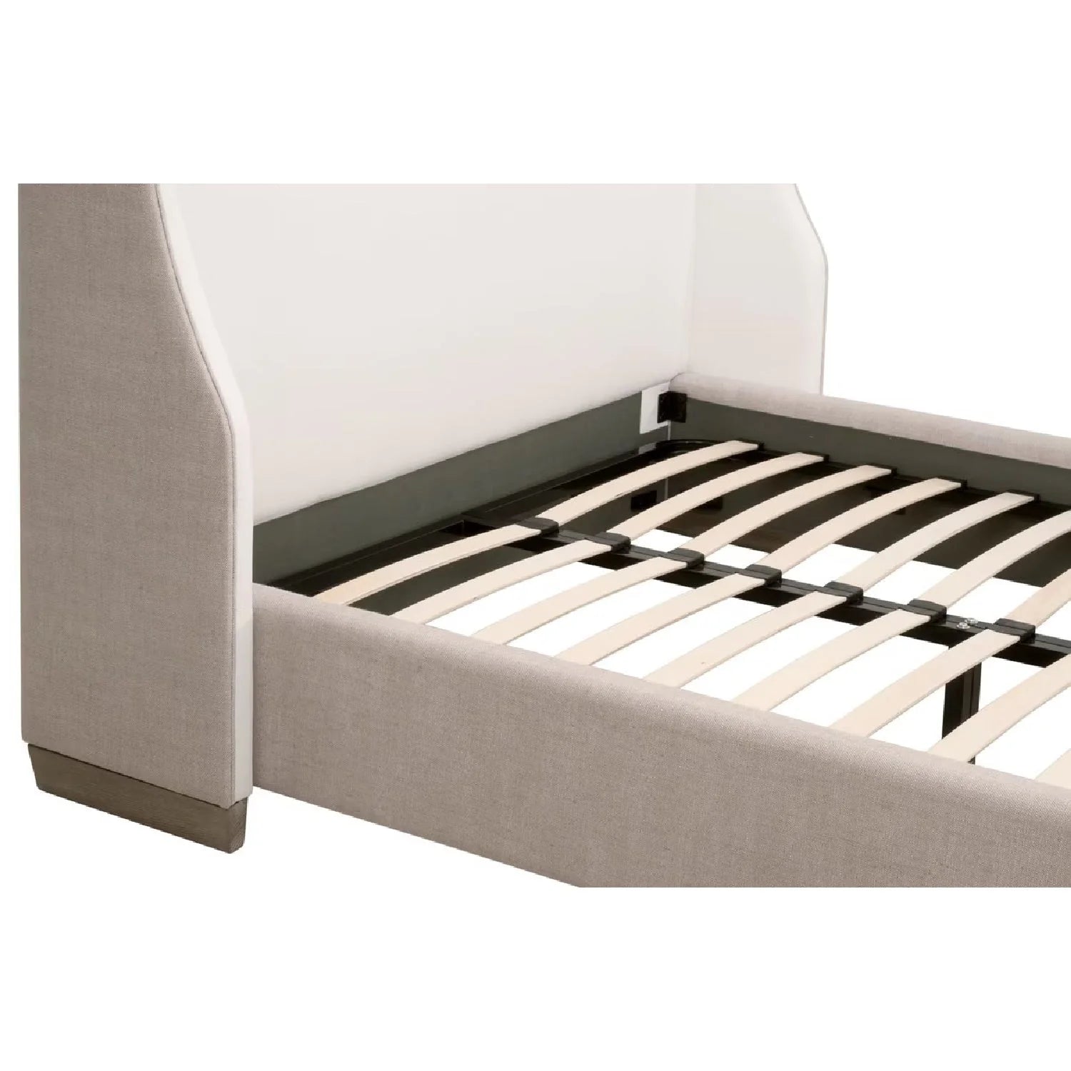 Luxury Upholstered Modern Beige Bed European Style for Villa