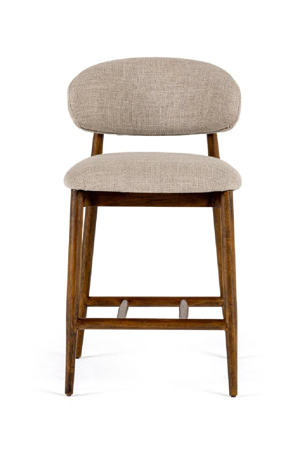 Luxury Upholstered Modern Beige Linen Counter Stool European Style for Villa
