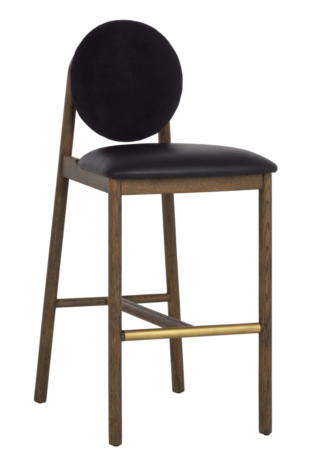 Luxury Upholstered Modern Black Bar Stool European Style for Villa