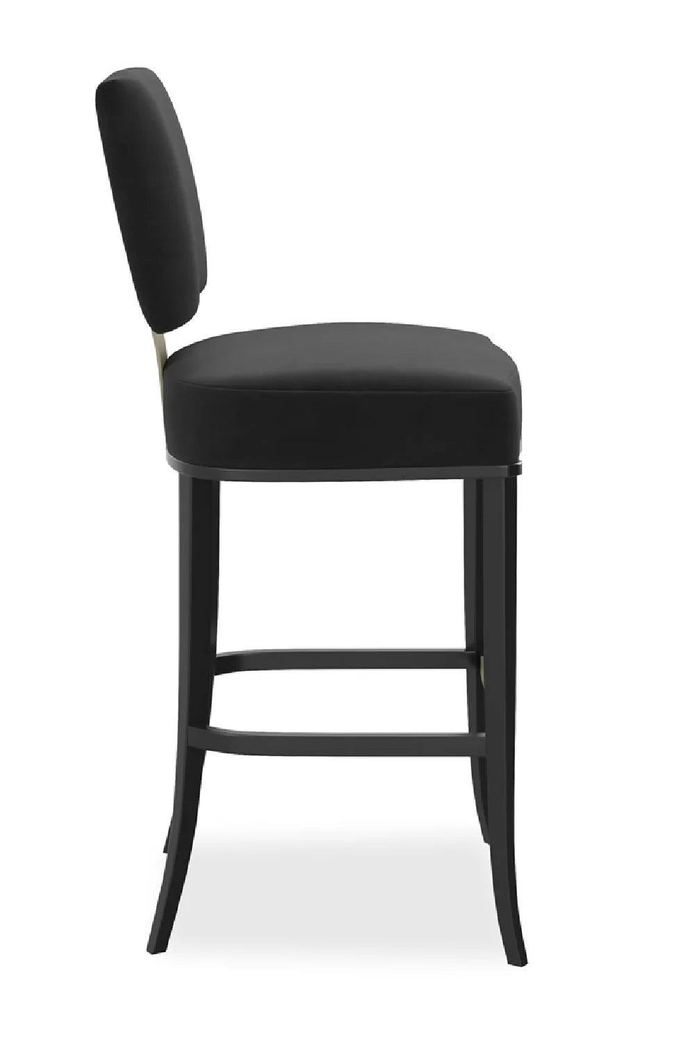 Luxury Upholstered Modern Black Square-Back Bar Stool European Style for Villa