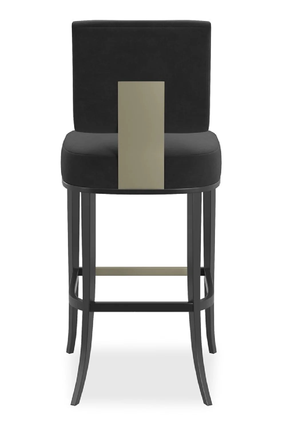 Luxury Upholstered Modern Black Square-Back Bar Stool European Style for Villa