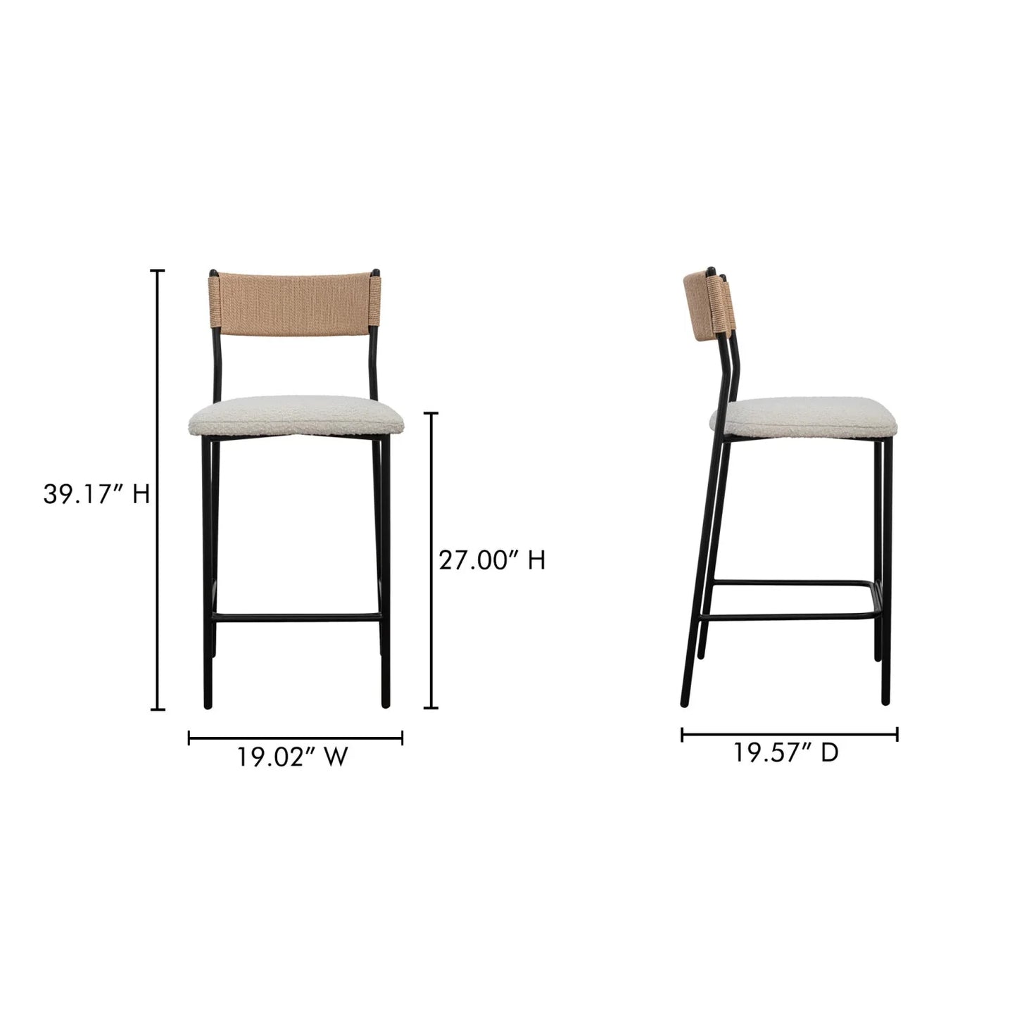 Luxury Upholstered Modern Bouclé Counter Stool European Style for Villa