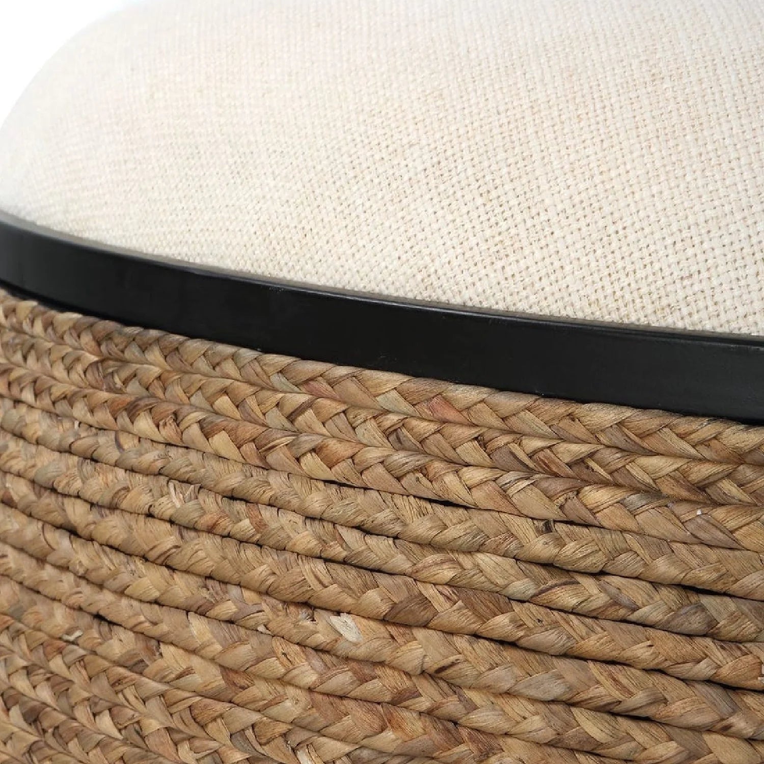 Luxury Upholstered Modern Braided Ottoman European Style for Villa