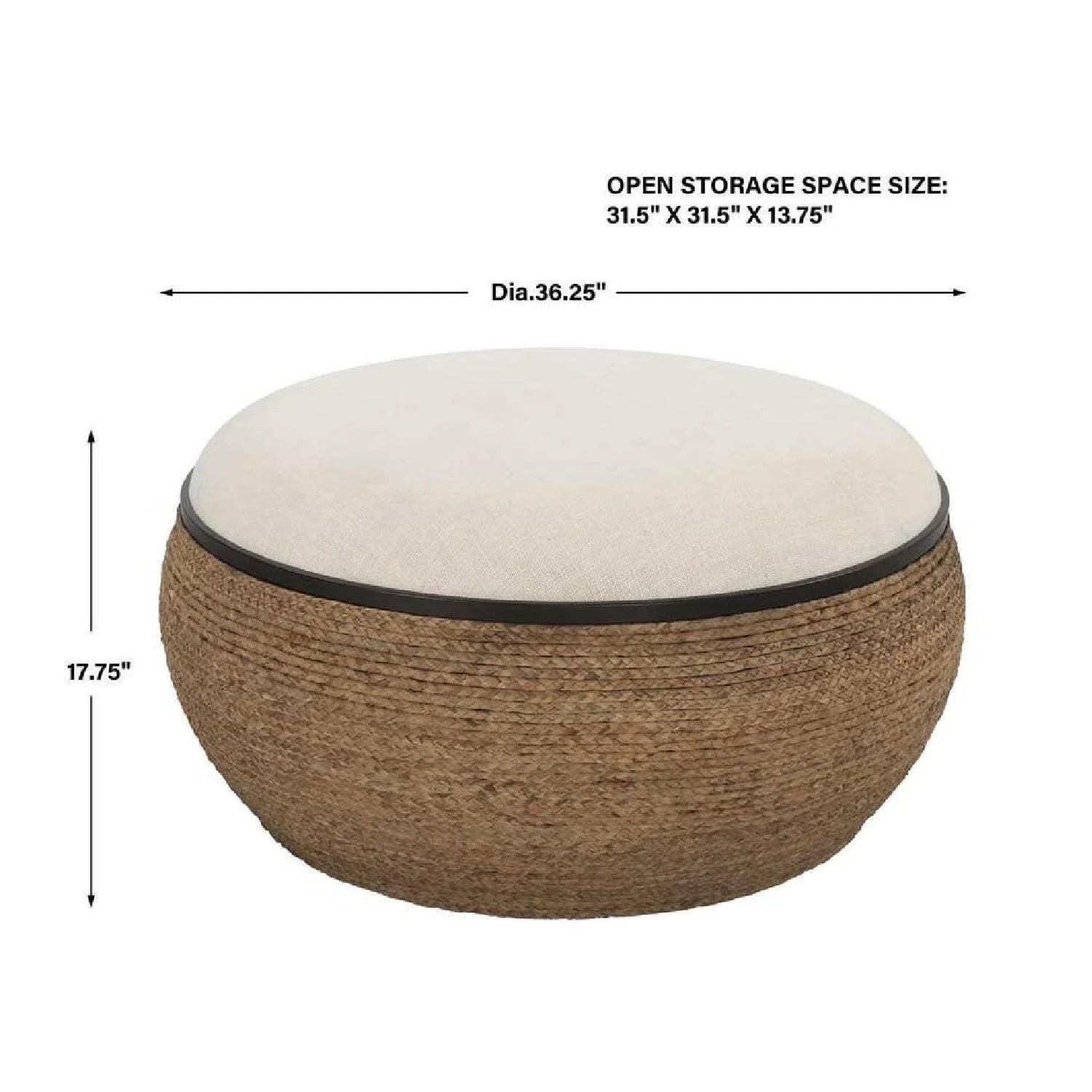 Luxury Upholstered Modern Braided Ottoman European Style for Villa
