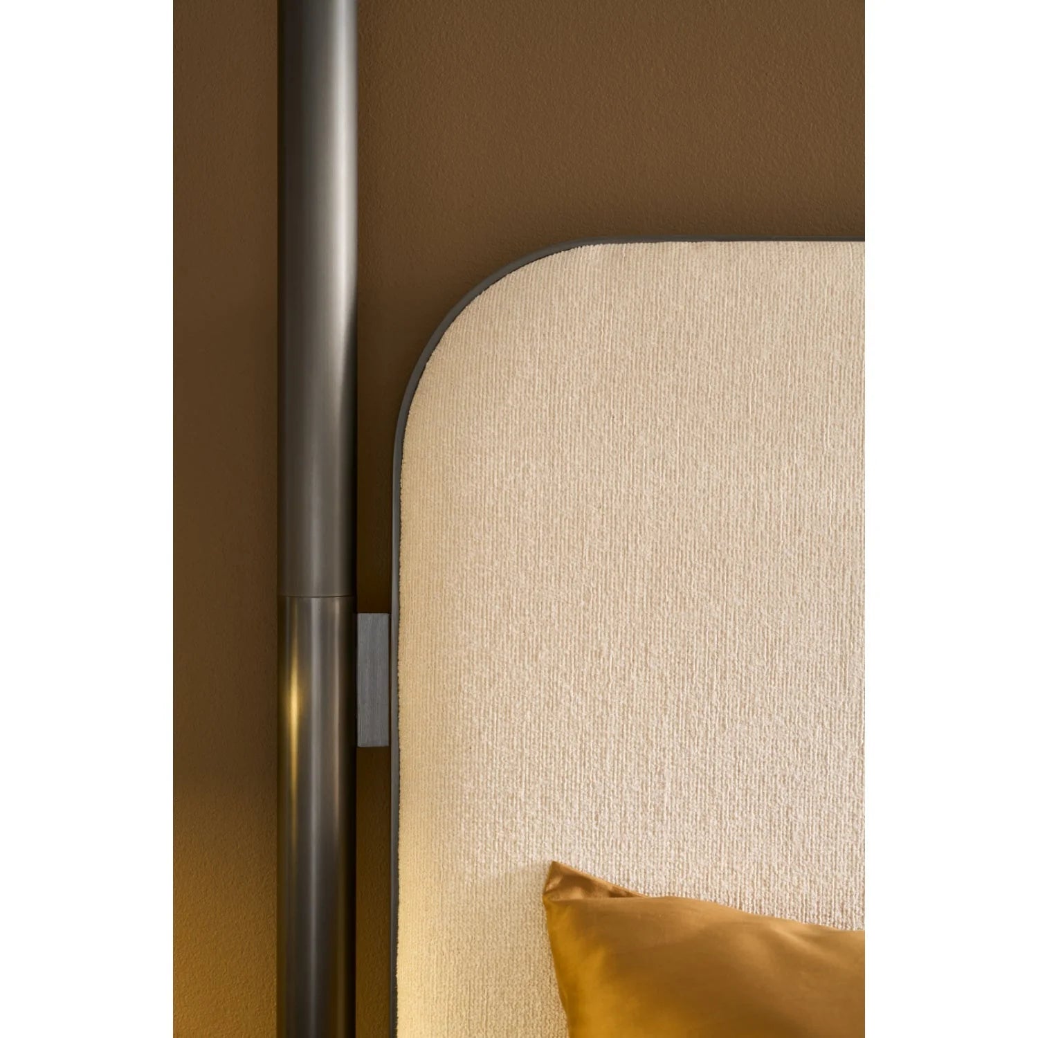 Luxury Upholstered Modern Bronze Canopy Bed European Style for Villa