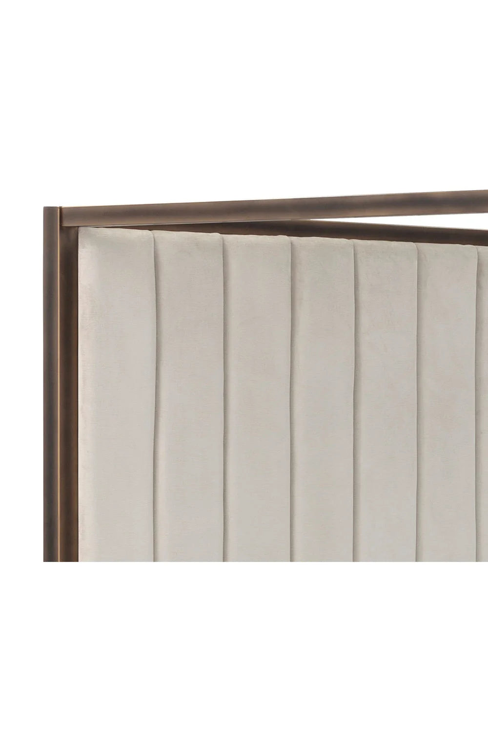 Luxury Upholstered Modern Bronze Canopy Bed European Style for Villa