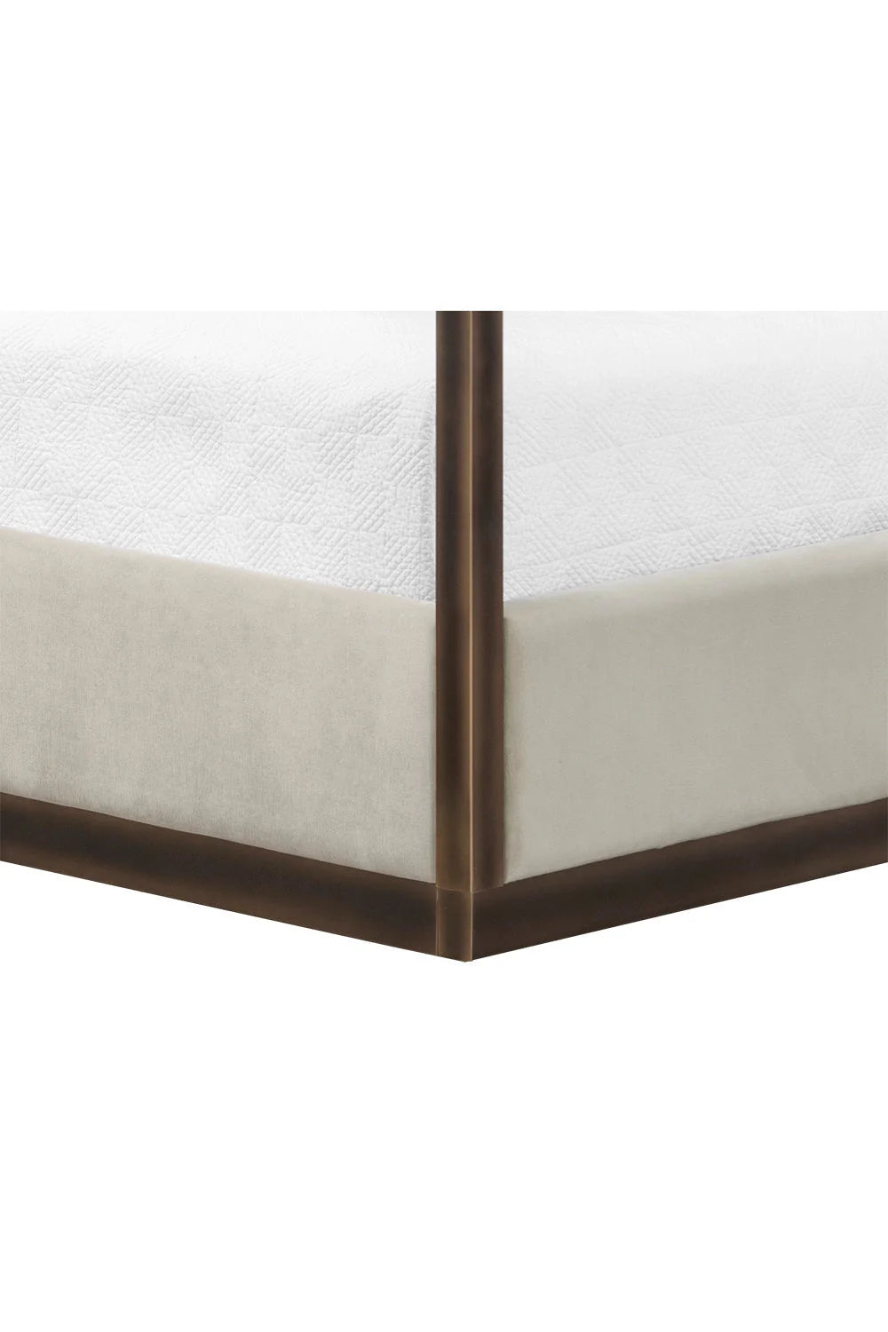 Luxury Upholstered Modern Bronze Canopy Bed European Style for Villa