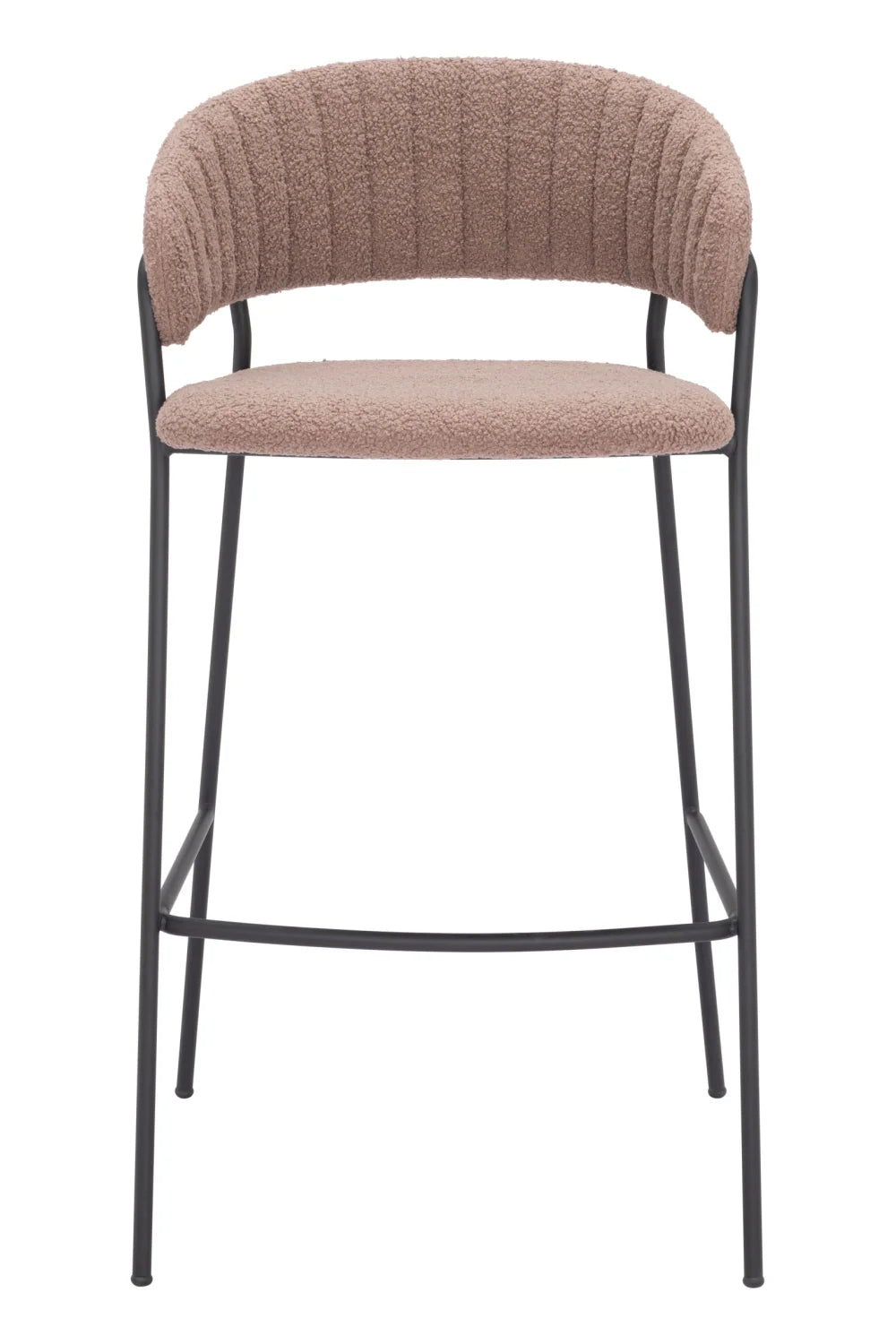 Luxury Upholstered Modern Brown Bar Stool European Style for Villa