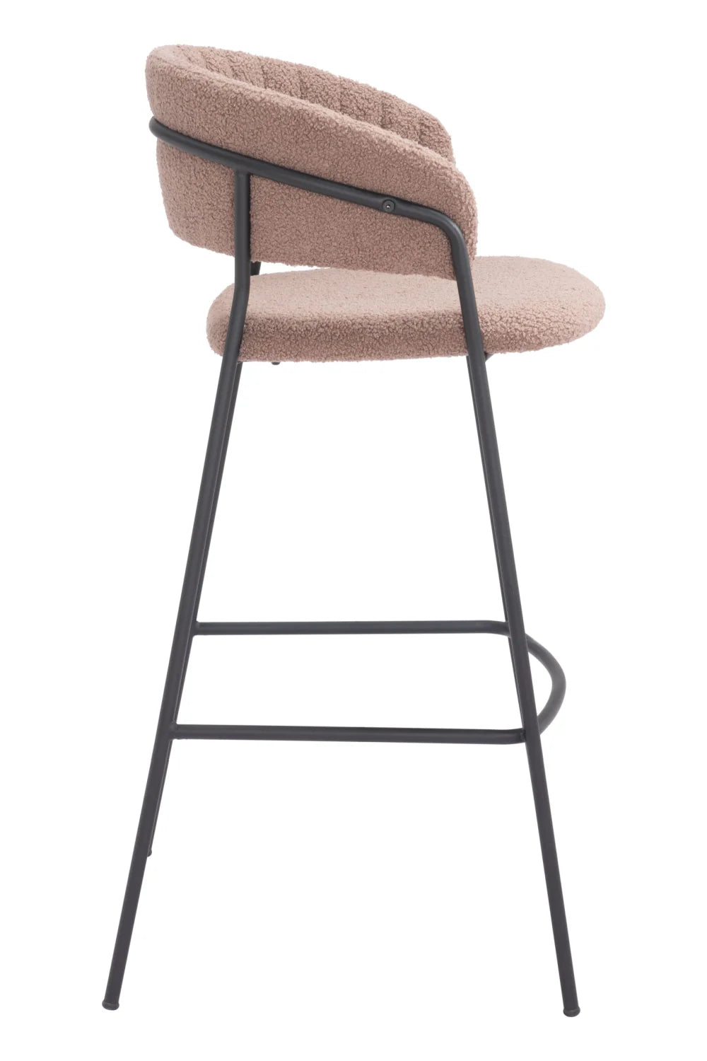 Luxury Upholstered Modern Brown Bar Stool European Style for Villa