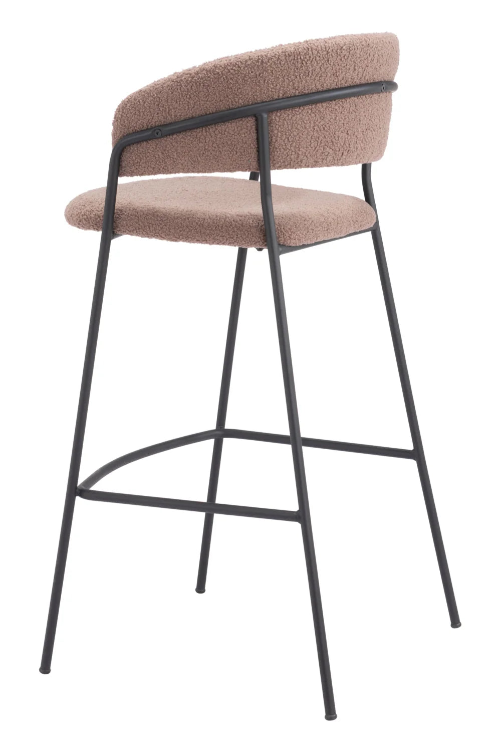 Luxury Upholstered Modern Brown Bar Stool European Style for Villa