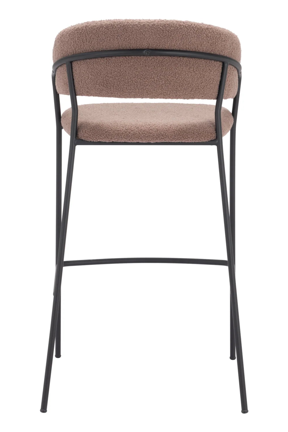Luxury Upholstered Modern Brown Bar Stool European Style for Villa