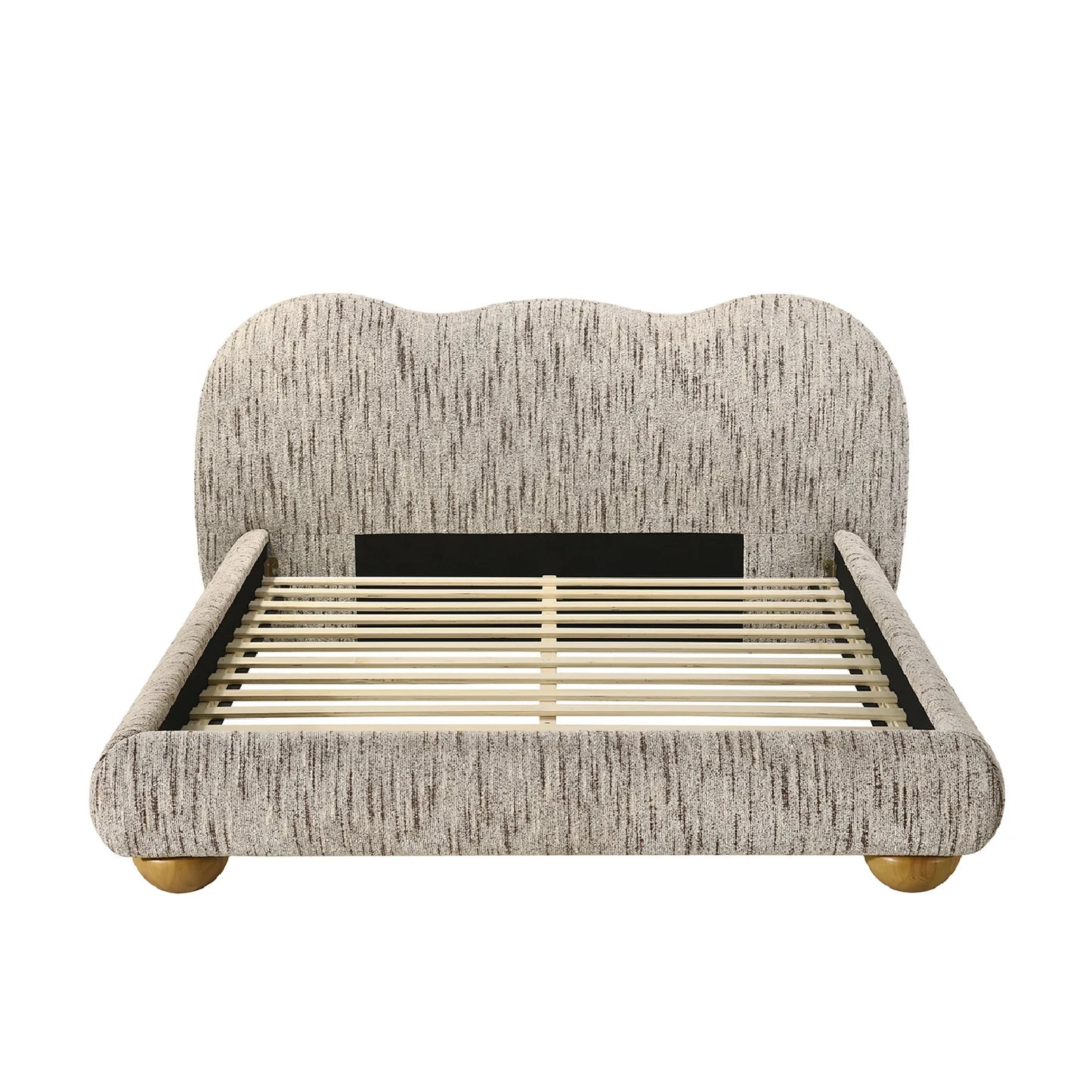 Luxury Upholstered Modern Brown Queen Bed European Style for Villa