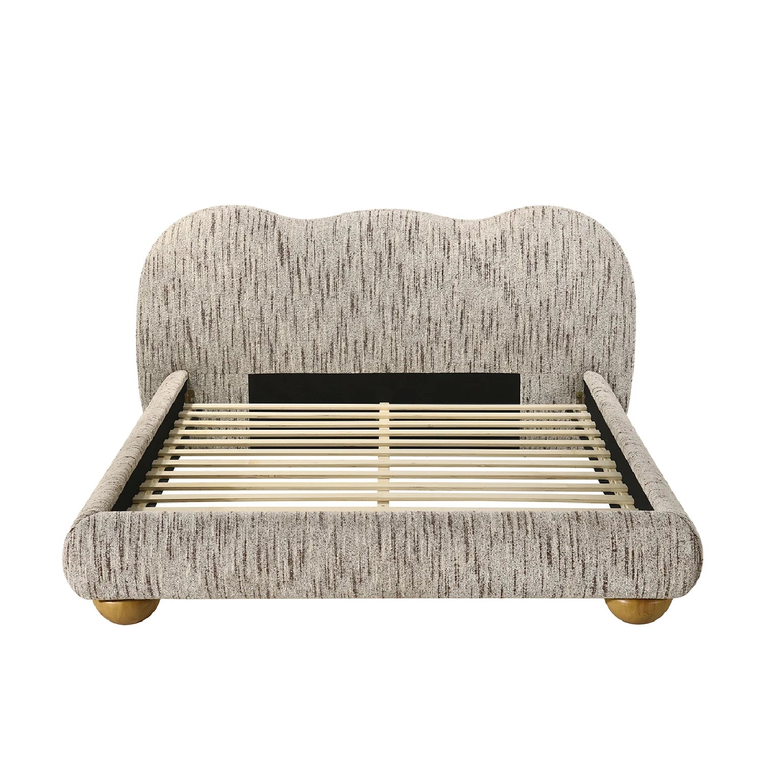 Luxury Upholstered Modern Brown Queen Bed European Style for Villa