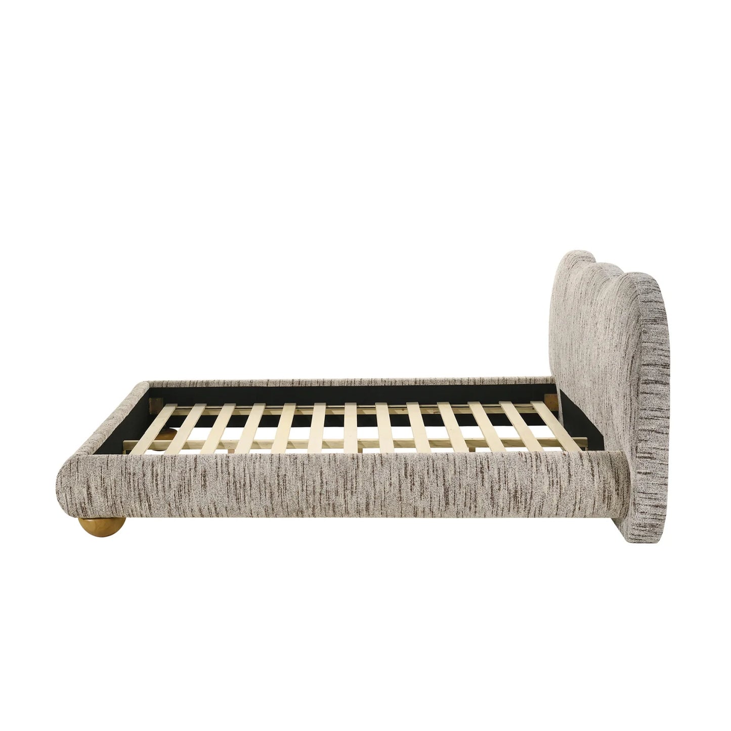 Luxury Upholstered Modern Brown Queen Bed European Style for Villa