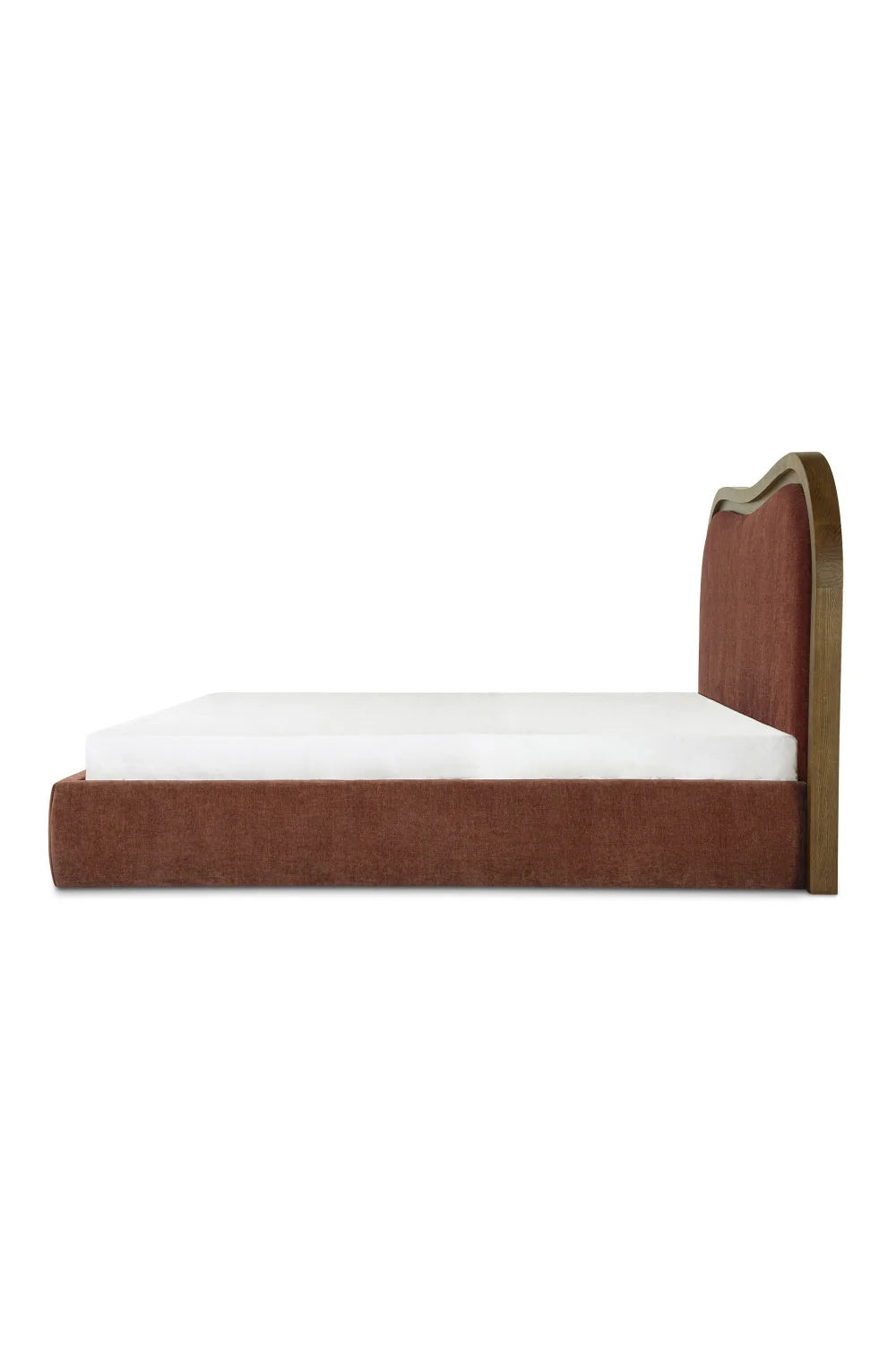 Luxury Upholstered Modern Brown Wave Bed European Style for Villa