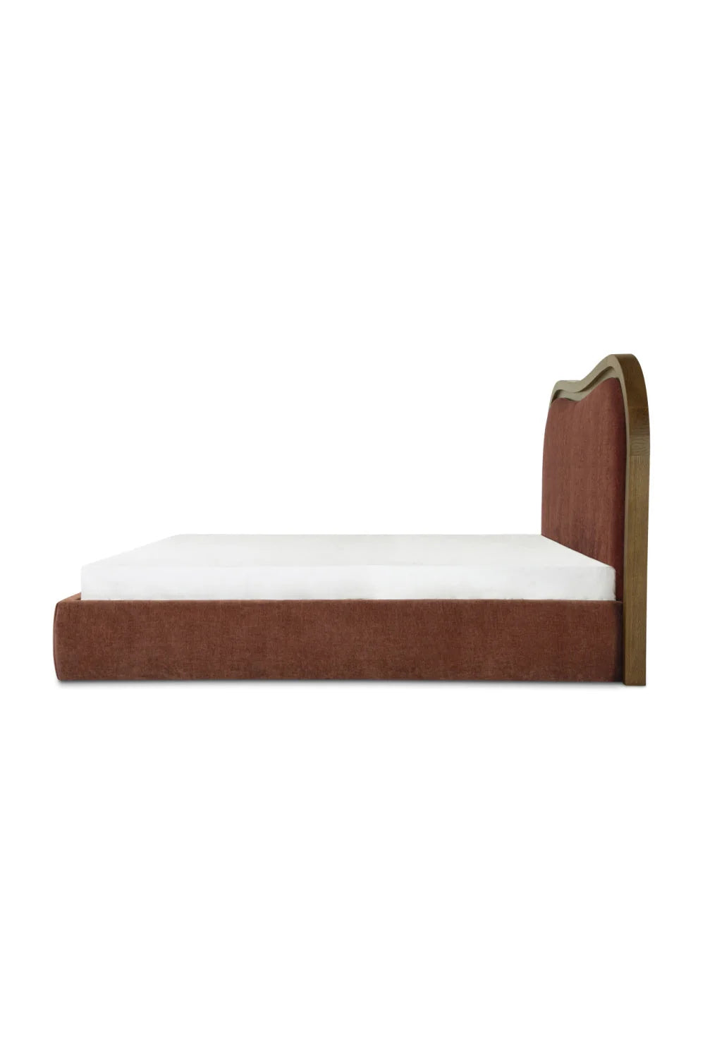 Luxury Upholstered Modern Brown Wave Bed European Style for Villa