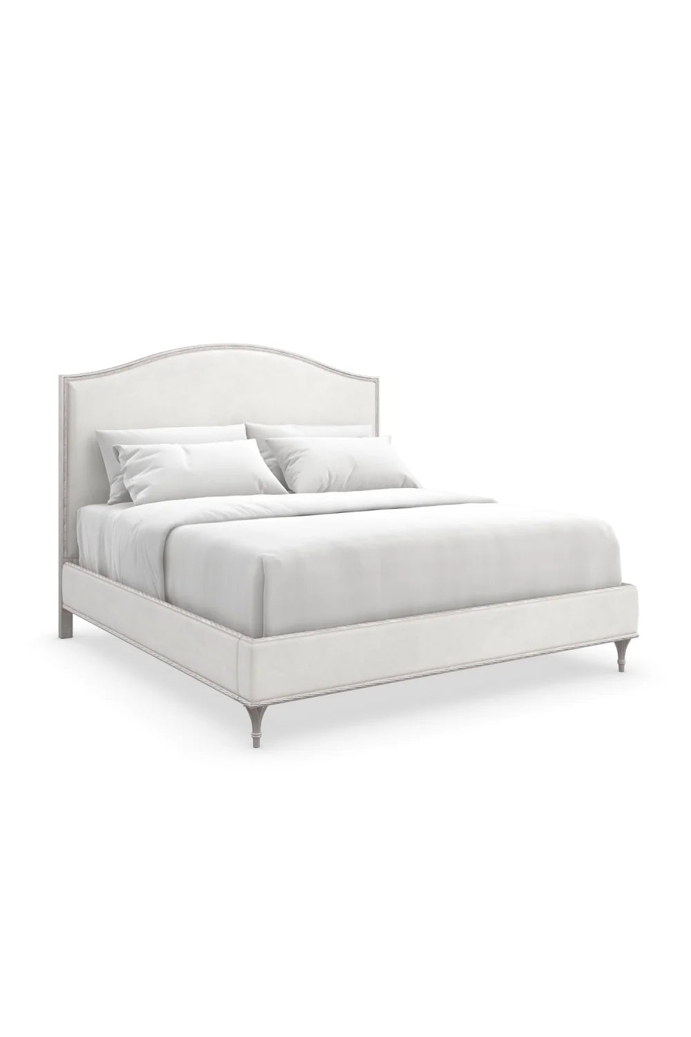 Luxury Upholstered Modern Camelback King Bed European Style for Villa