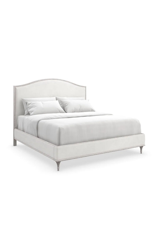 Luxury Upholstered Modern Camelback King Bed European Style for Villa