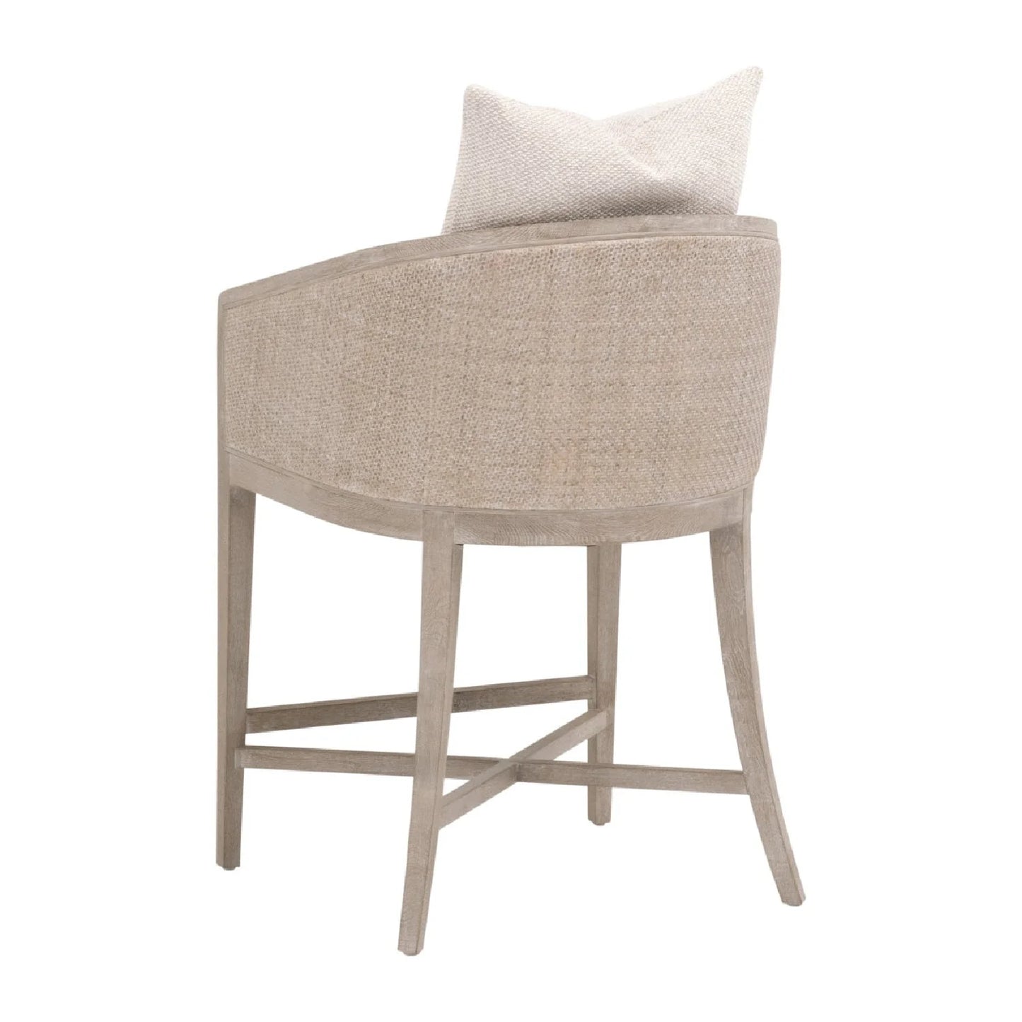 Luxury Upholstered Modern Cane Counter Stool European Style for Villa