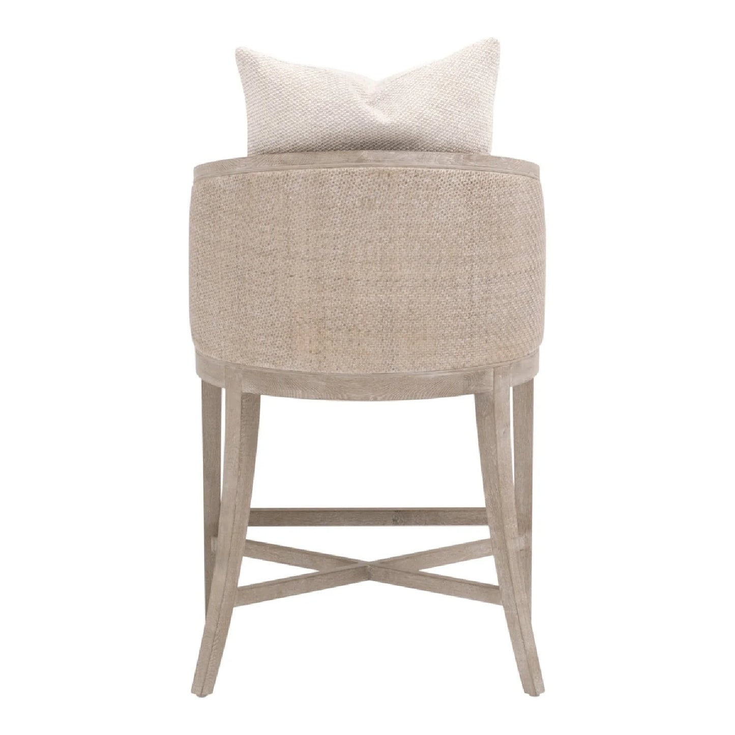 Luxury Upholstered Modern Cane Counter Stool European Style for Villa