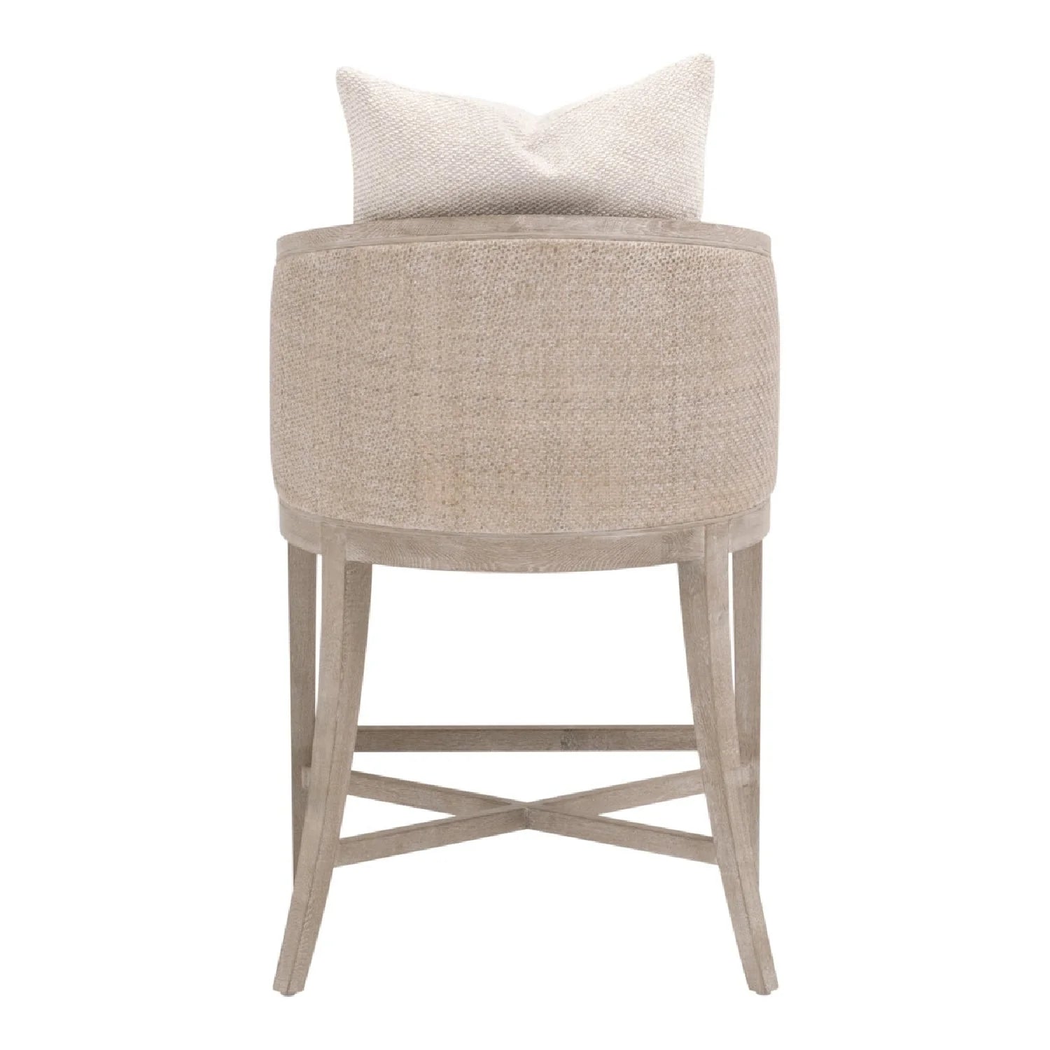 Luxury Upholstered Modern Cane Counter Stool European Style for Villa